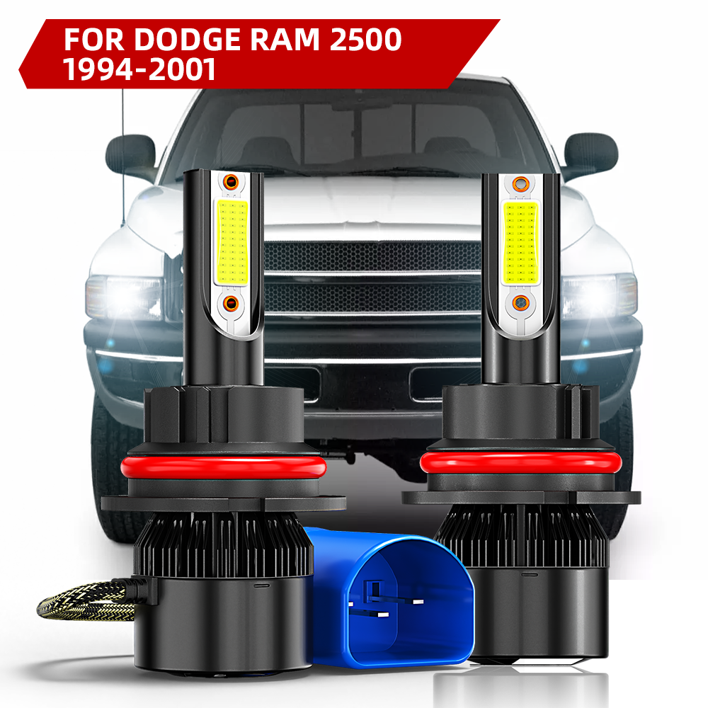 For 1994-2001 Dodge Ram 2500 9004 HB1 LED Headlight Hi/Low Beam 6000K Bulbs