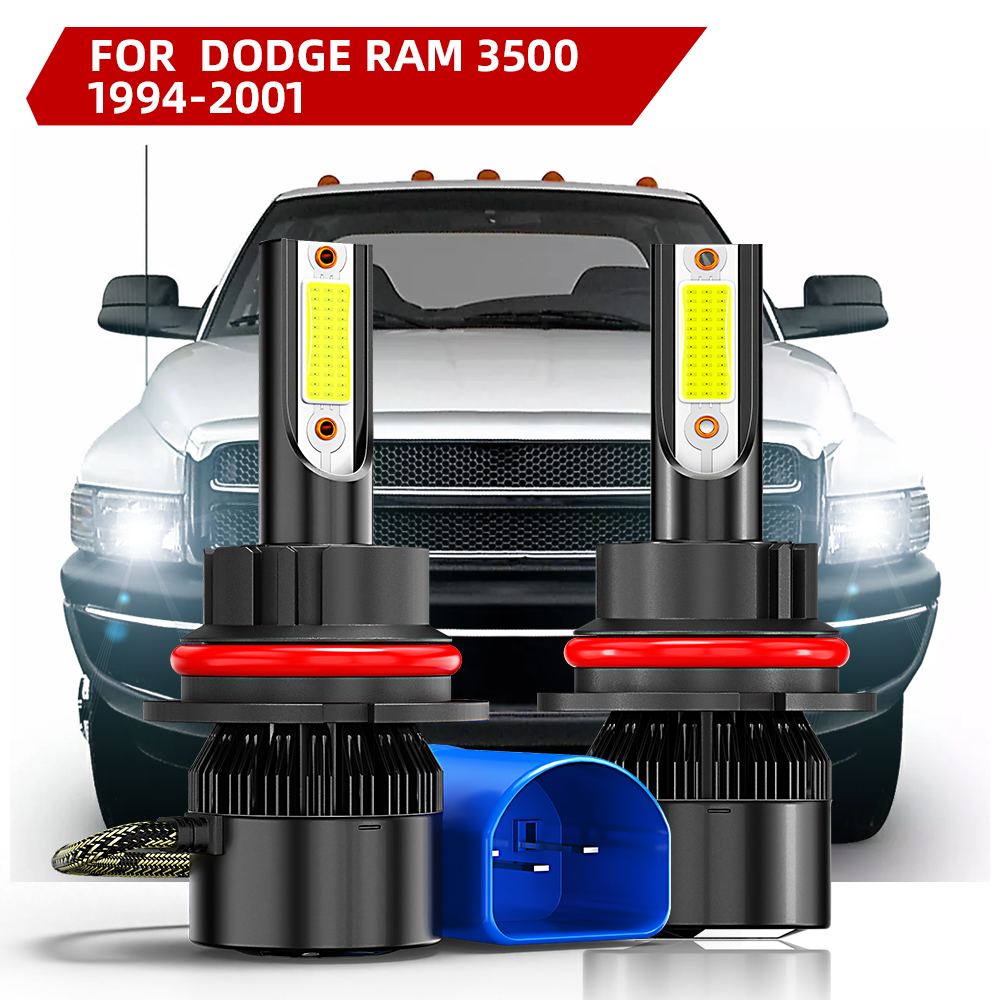 For 1994-2001 Dodge Ram 3500 9004 HB1 LED Headlight Hi/Low Beam 6000K Bulbs