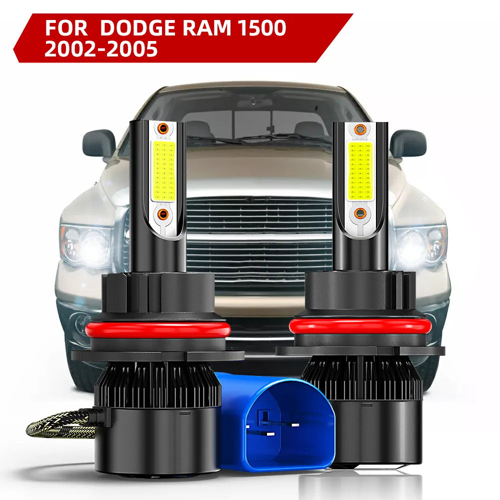 For 2002-2005 Dodge Ram 1500 9007 LED Headlight Hi/Lo Fog Light Bulbs