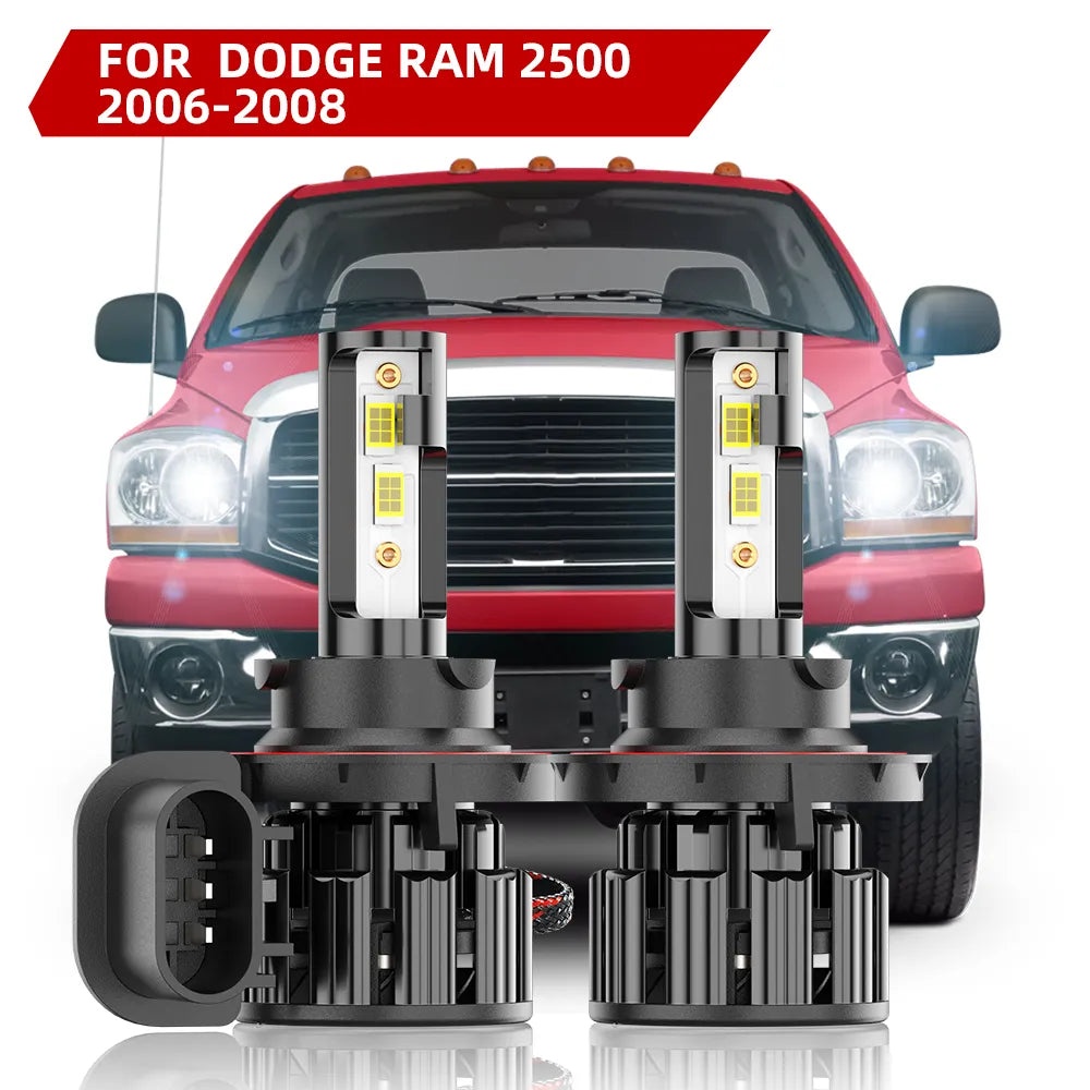 For 2006-2008 Dodge Ram 2500 LED Headlight Hi/Low Beam 6000K Bulbs