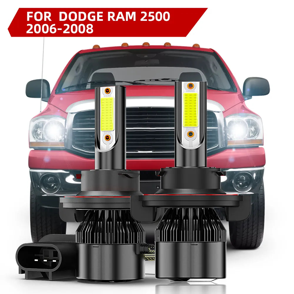 For 2006-2008 Dodge Ram 2500 LED Headlight Hi/Low Beam Bulbs