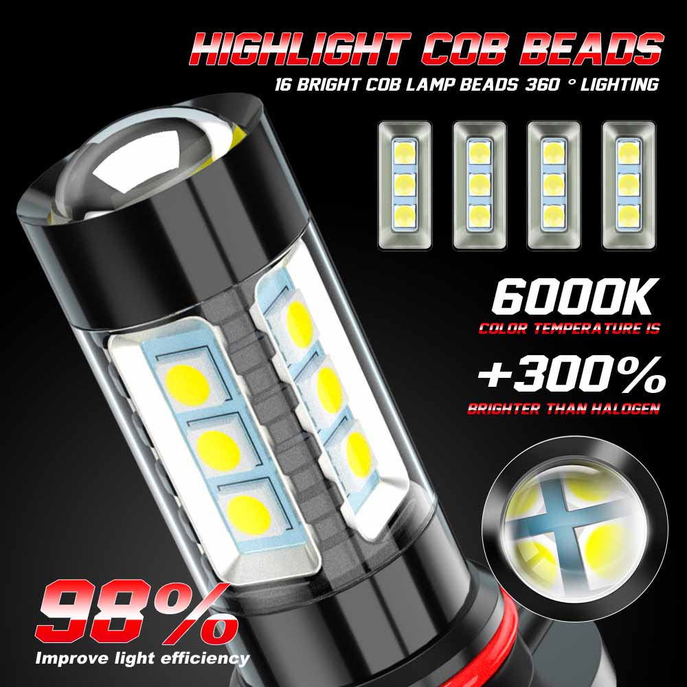 For 2005-2011 TOYOTA Tacoma LED Fog Light Bulbs 6000K