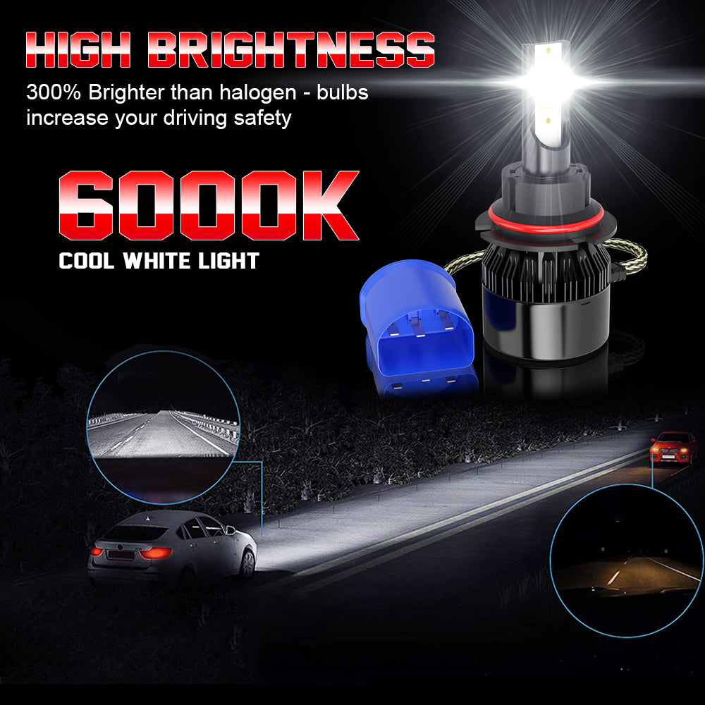 9007 HB5 LED Headlight Hi/Low Beam Bulbs