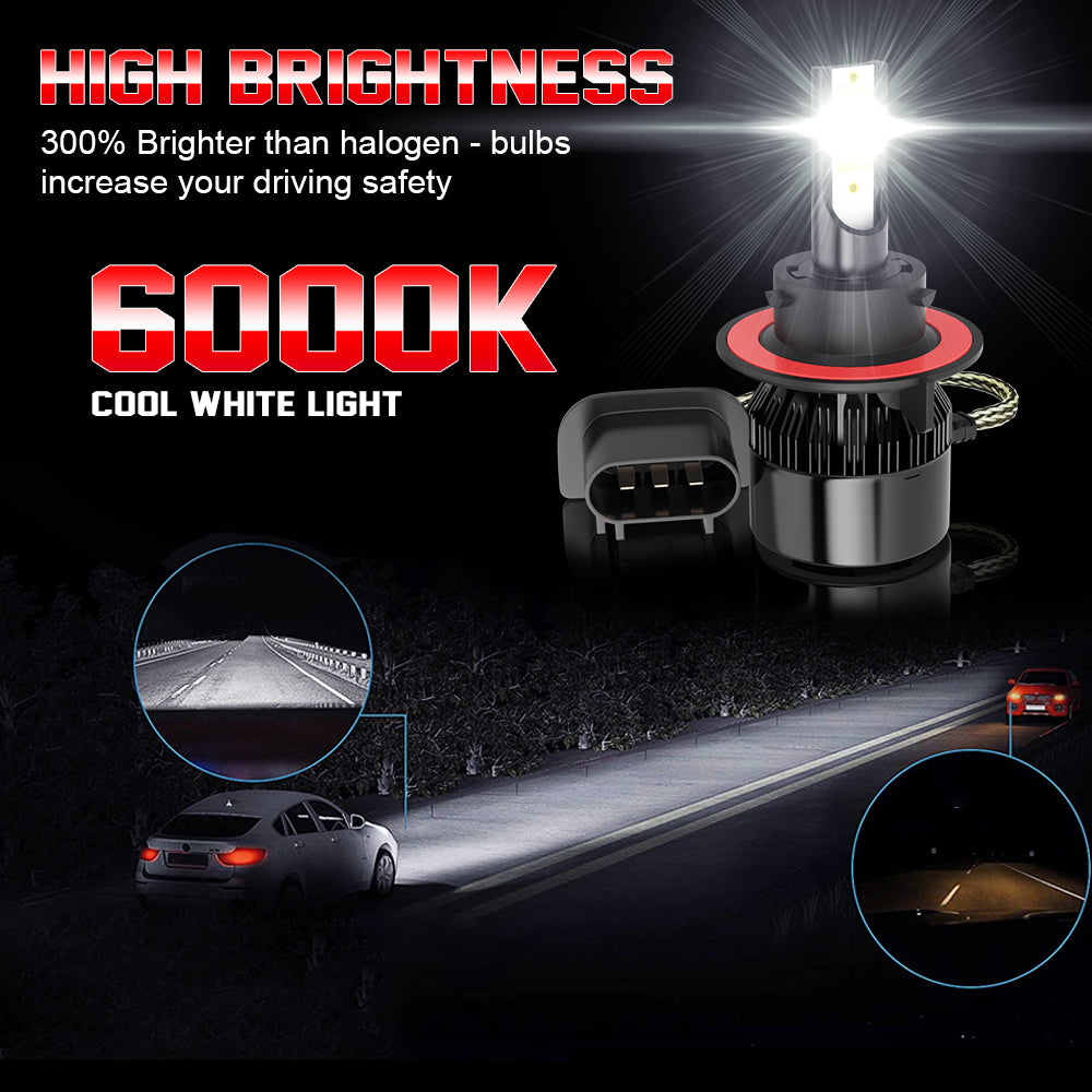 9008 H13 LED Headlight Hi/Low Beam Bulbs
