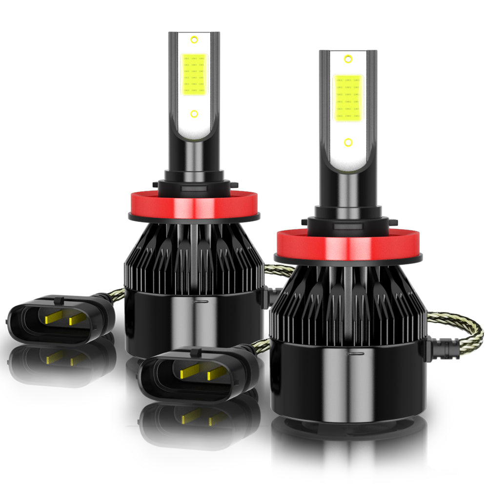 H11 H8 H9 LED Headlight Hi/Low Beam 6000K Bulbs