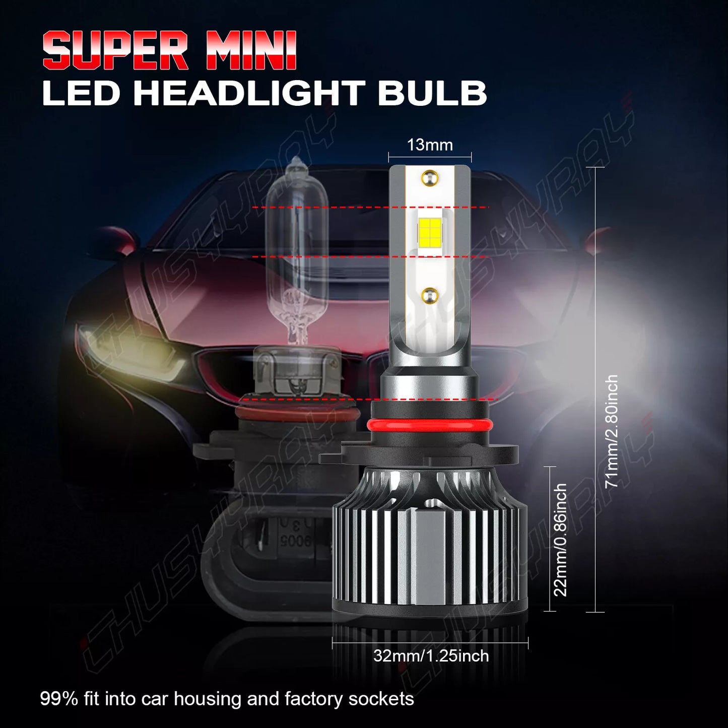 For Toyota RAV4 2016 2017 2018 6500K 9012 LED Headlight High/Low Beam Bulbs Kit