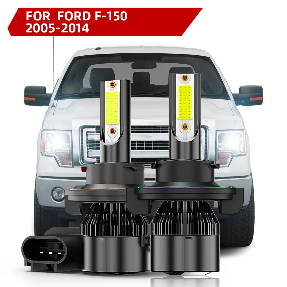 For 2005-2014 Ford F-150 LED Headlight Hi/Low Beam Bulbs