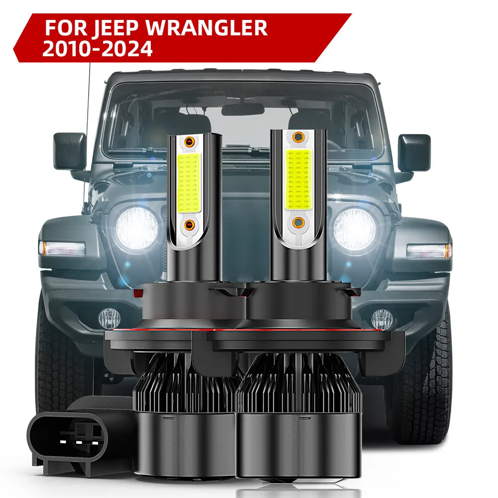 For 2010-2024 Jeep Wrangler LED Headlight Hi/Low Beam Bulbs