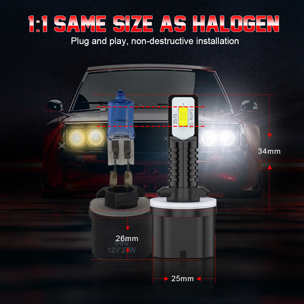 880 881 LED Fog Light Bulbs 6000K