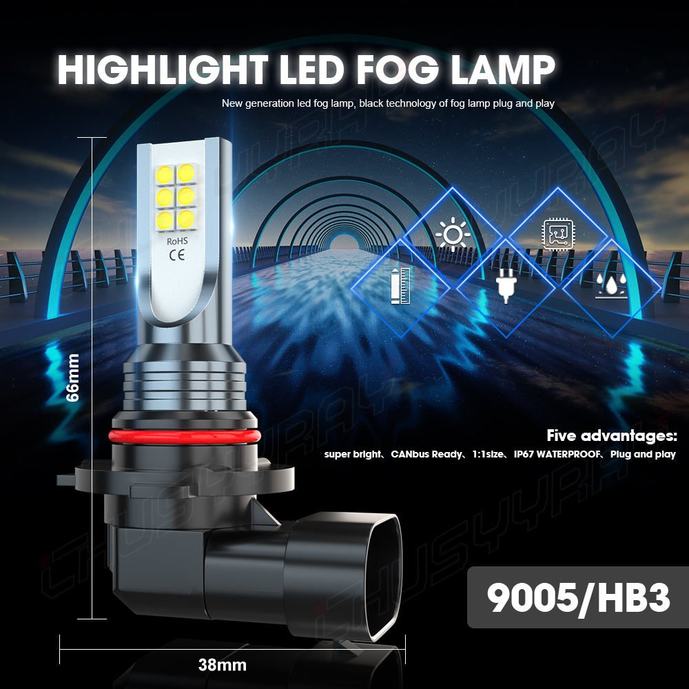 Amazing H10 9145 9140 9005 9045 LED Fog Light Bulb Conversion Kit 6000K Bright