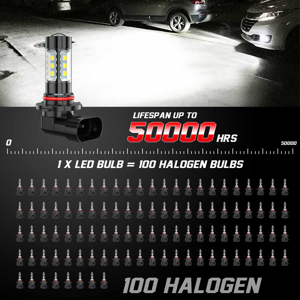 For 2005-2011 TOYOTA Tacoma LED Fog Light Bulbs 6000K