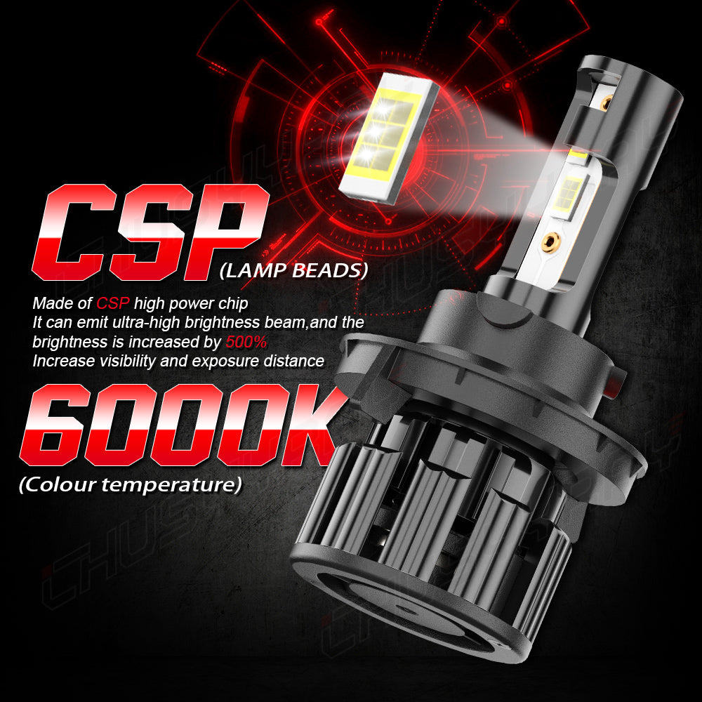 9008 H13 LED Headlight Bulbs 9008 H13 High Beam&Low Beam 6000K Super Bright White 20000LM Dual Functions| Pair Bulbs Z3 Series