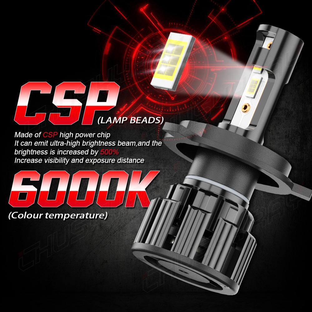 H4 HB2 9003 LED Headlight Bulbs H4 HB2 9003 High Beam&Low Beam 6000K Super Bright White 20000LM Dual Functions| Pair Bulbs Z3 Series