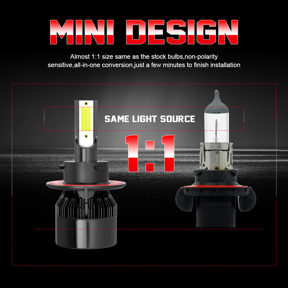 9008 H13 LED Headlight Hi/Low Beam Bulbs