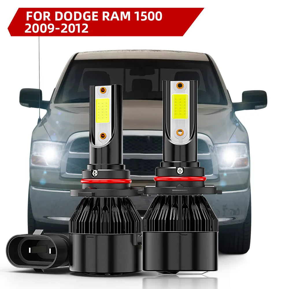 For 2009-2012 Dodge Ram 1500 LED Headlight Low Beam 6000K Bulbs