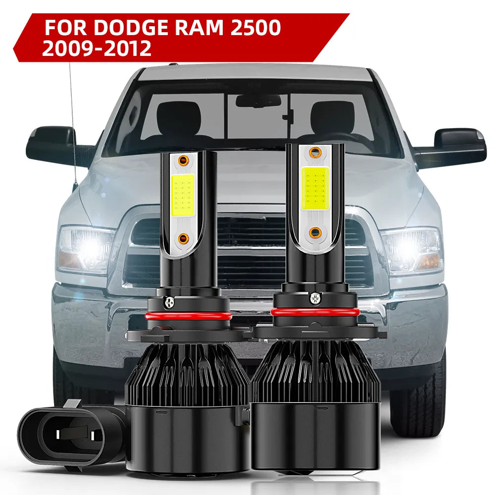 For 2009-2012 Dodge Ram 2500 LED Headlight Low Beam 6000K Bulbs