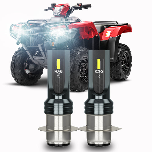 100W 10000LM H6M H6 P15D P15D-25-1 ATV UTV LED Headlight Bulbs 2X 6000K Super White