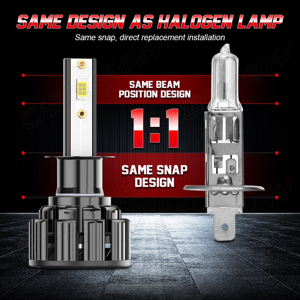 H1 LED Headlight Bulbs H1 High Beam/Low Beam 6000K Super Bright White 20000LM| Pair Bulbs Z3 Series