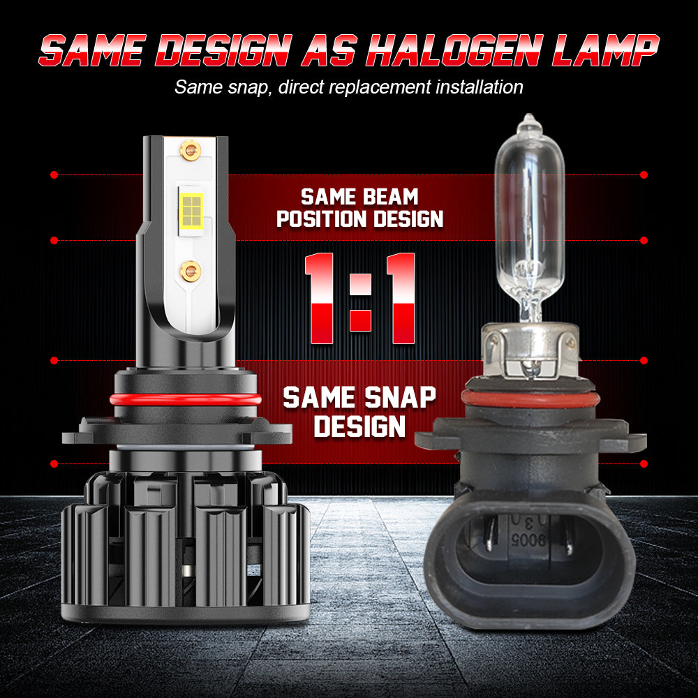 9005 HB3 LED Headlight Hi/Low Beam Bulbs