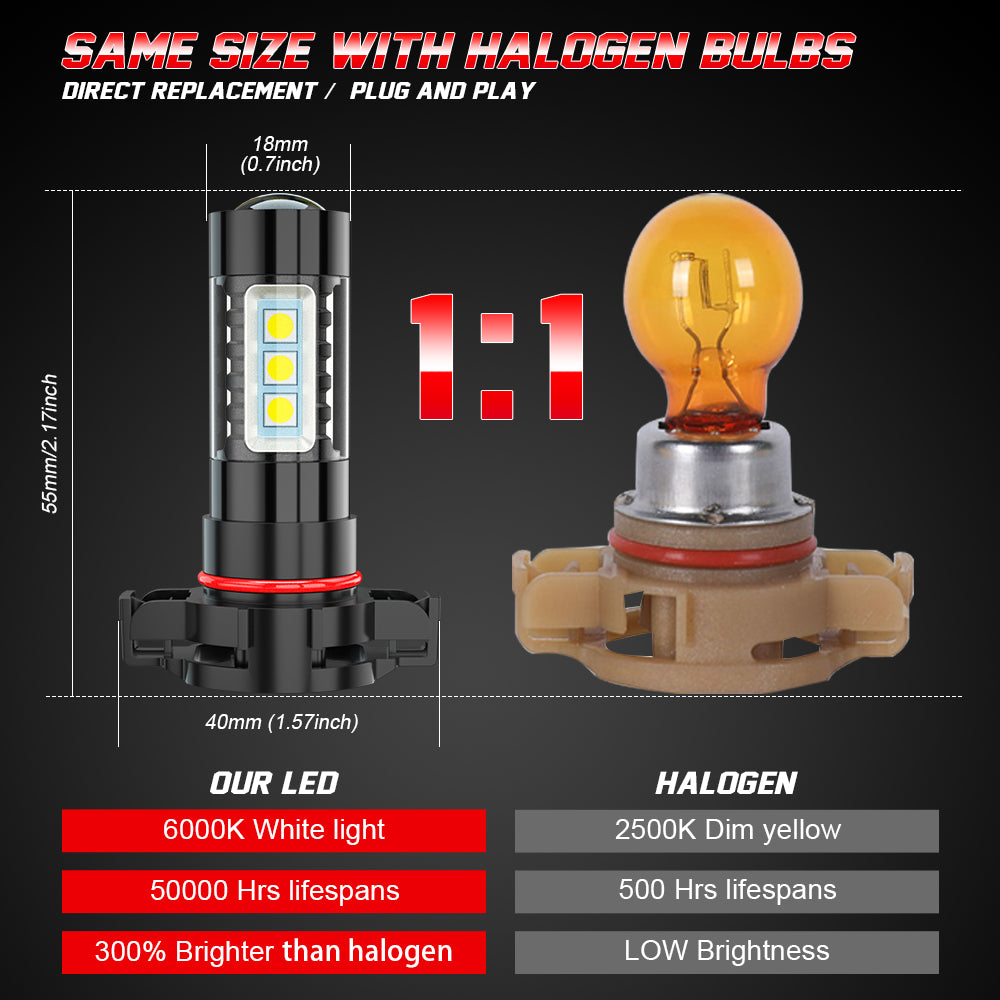 H16 2504 LED Fog Light Bulbs