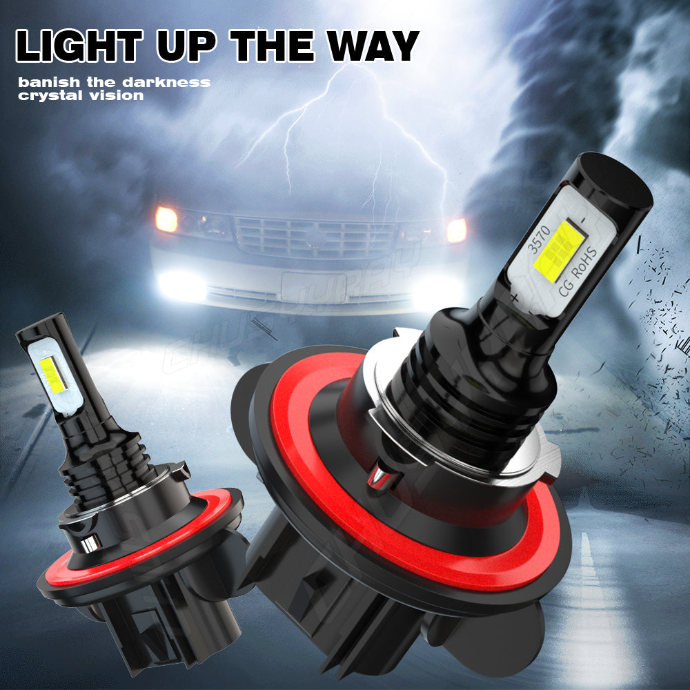 9008 H13 LED Headlight Hi/Low Beam 6000K Dual Beam Bulbs 2x