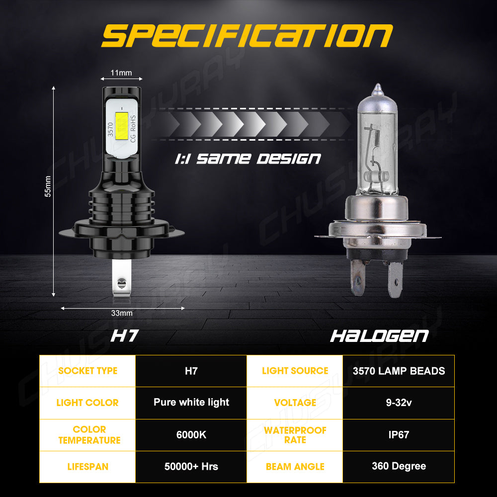 9005 + H7 WHITE LED Bulbs For 2005-2019 Ford F250 F350 F450 Super Duty 4pcs Combo
