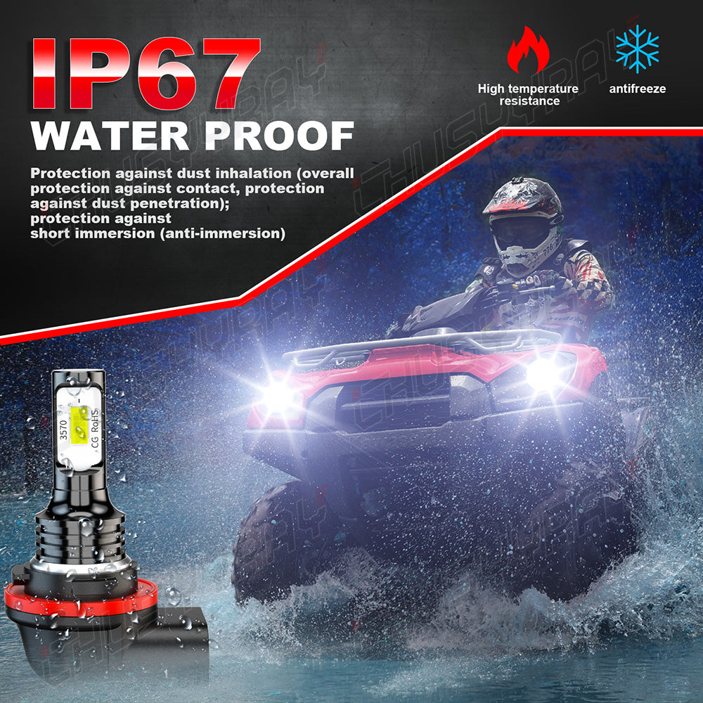 34901-HR3-A21 ATV UTV LED Headlight Bulb Lights 6000K White | 2 Bulbs