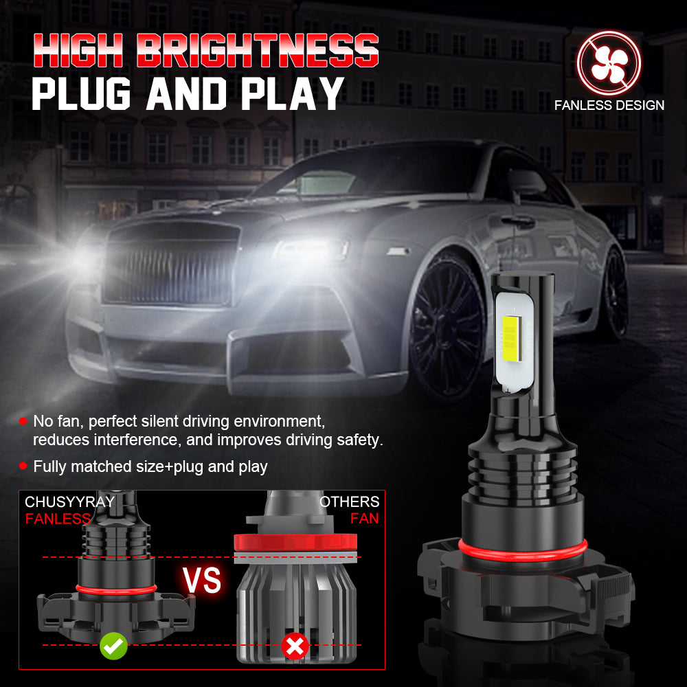 H16 2504 LED Fog Light Bulbs 6000K