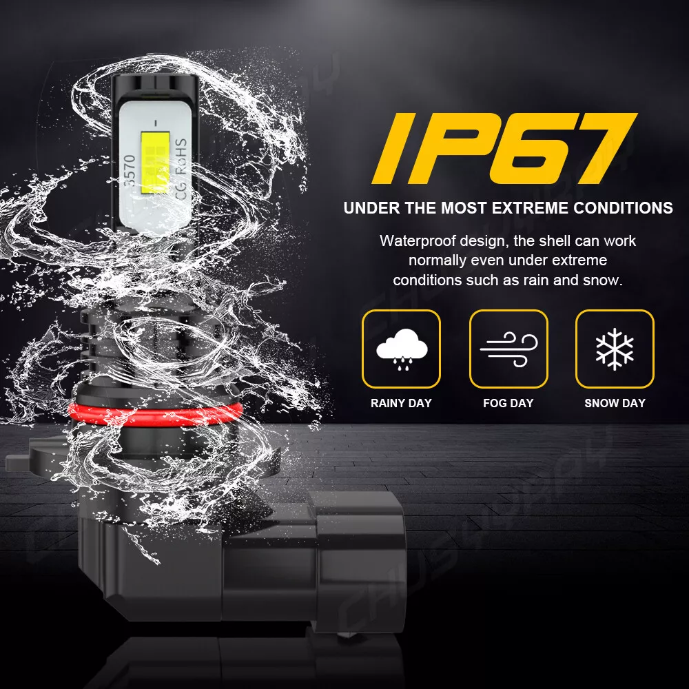 9005 + H7 WHITE LED Bulbs For 2005-2019 Ford F250 F350 F450 Super Duty 4pcs Combo