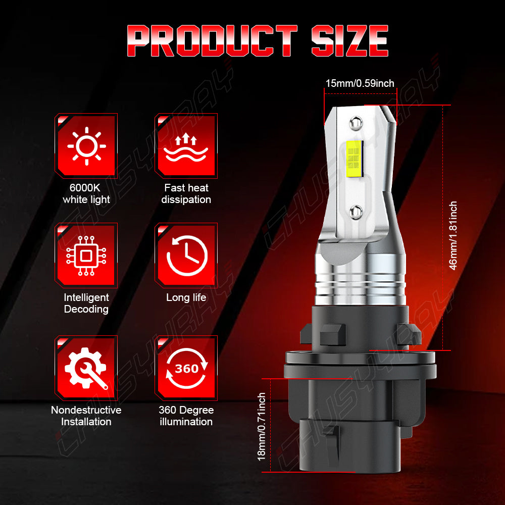 34901-HP5-601 34901-HN5-M40 ATV UTV LED Headlight Bulb Lights 6000K White | 2 Bulbs