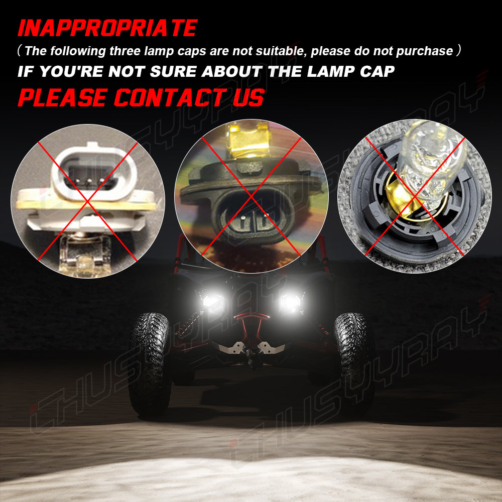34901-HR3-A21 ATV UTV LED Headlight Bulb Lights 6000K Cool White | 2 Bulbs