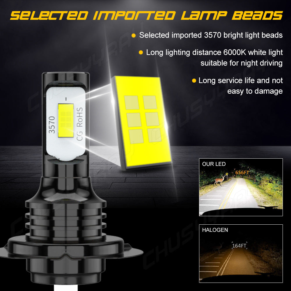 9005 + H7 WHITE LED Bulbs For 2005-2019 Ford F250 F350 F450 Super Duty 4pcs Combo