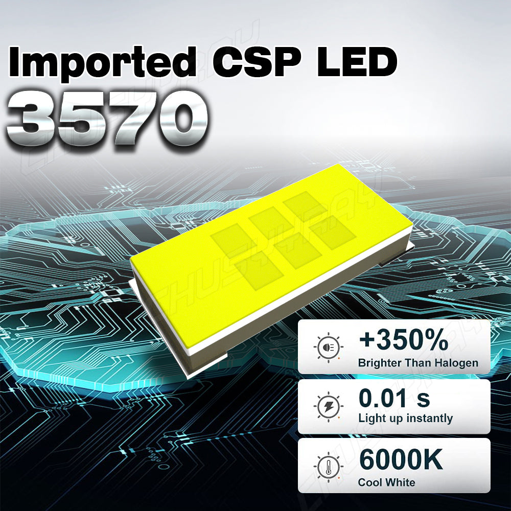 9008 H13 LED Headlight Hi/Low Beam 6000K Dual Beam Bulbs 2x
