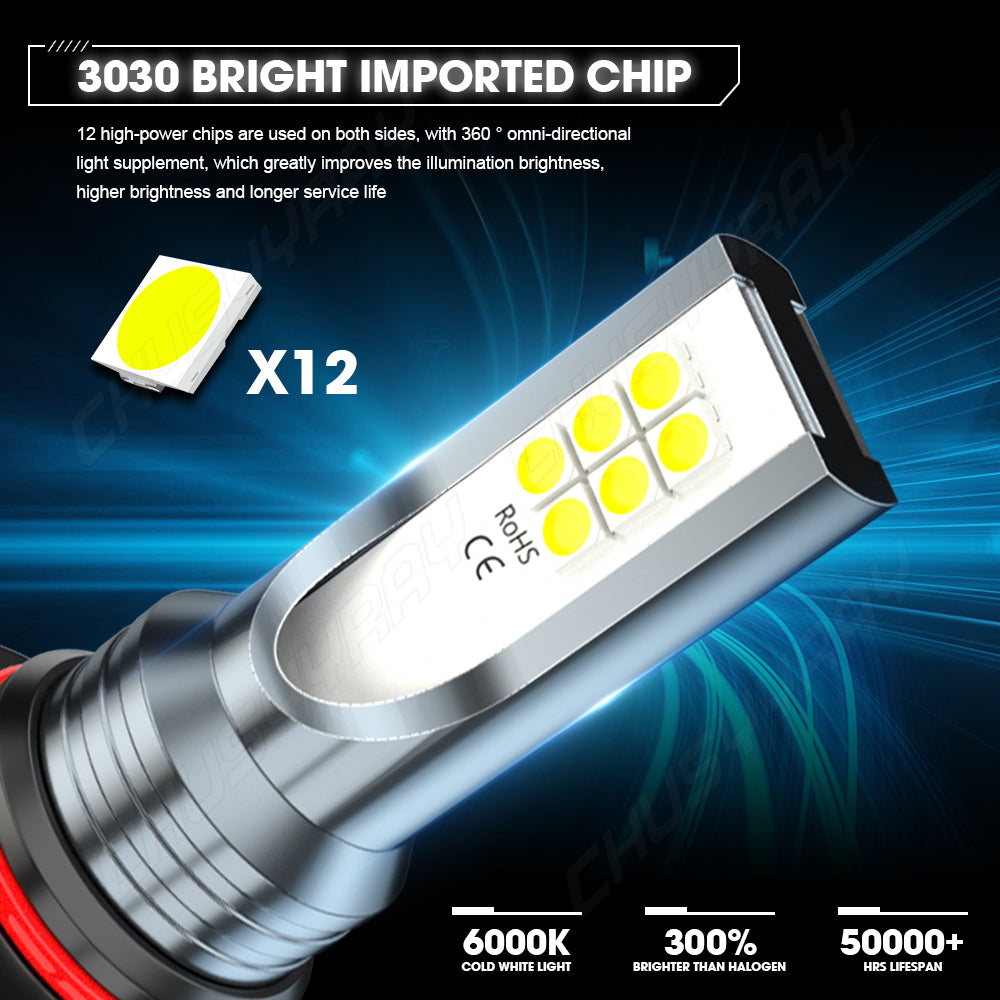 Amazing H10 9145 9140 9005 9045 LED Fog Light Bulb Conversion Kit 6000K Bright