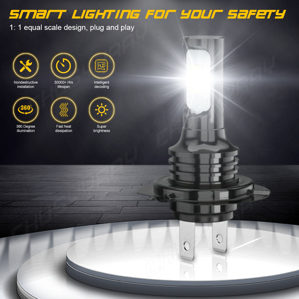 9005 + H7 WHITE LED Bulbs For 2005-2019 Ford F250 F350 F450 Super Duty 4pcs Combo