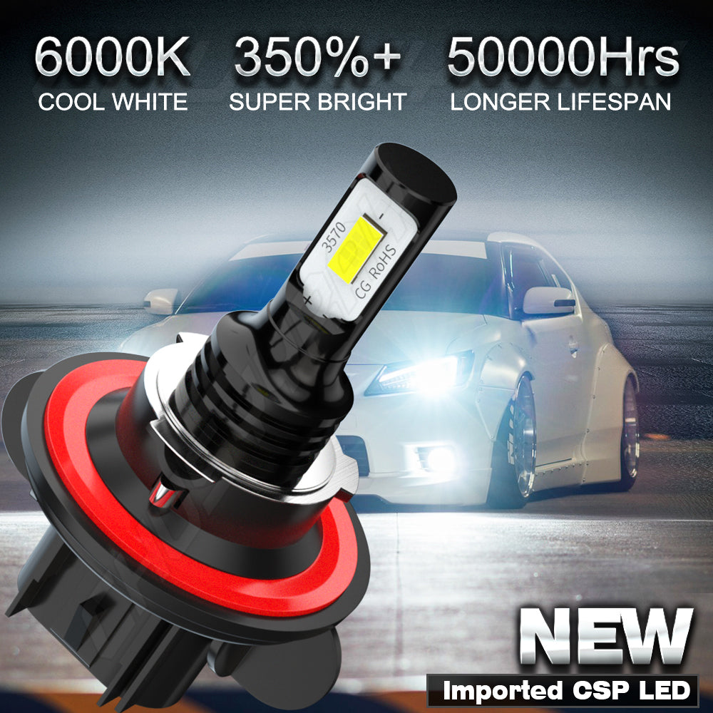 9008 H13 LED Headlight Hi/Low Beam 6000K Dual Beam Bulbs 2x