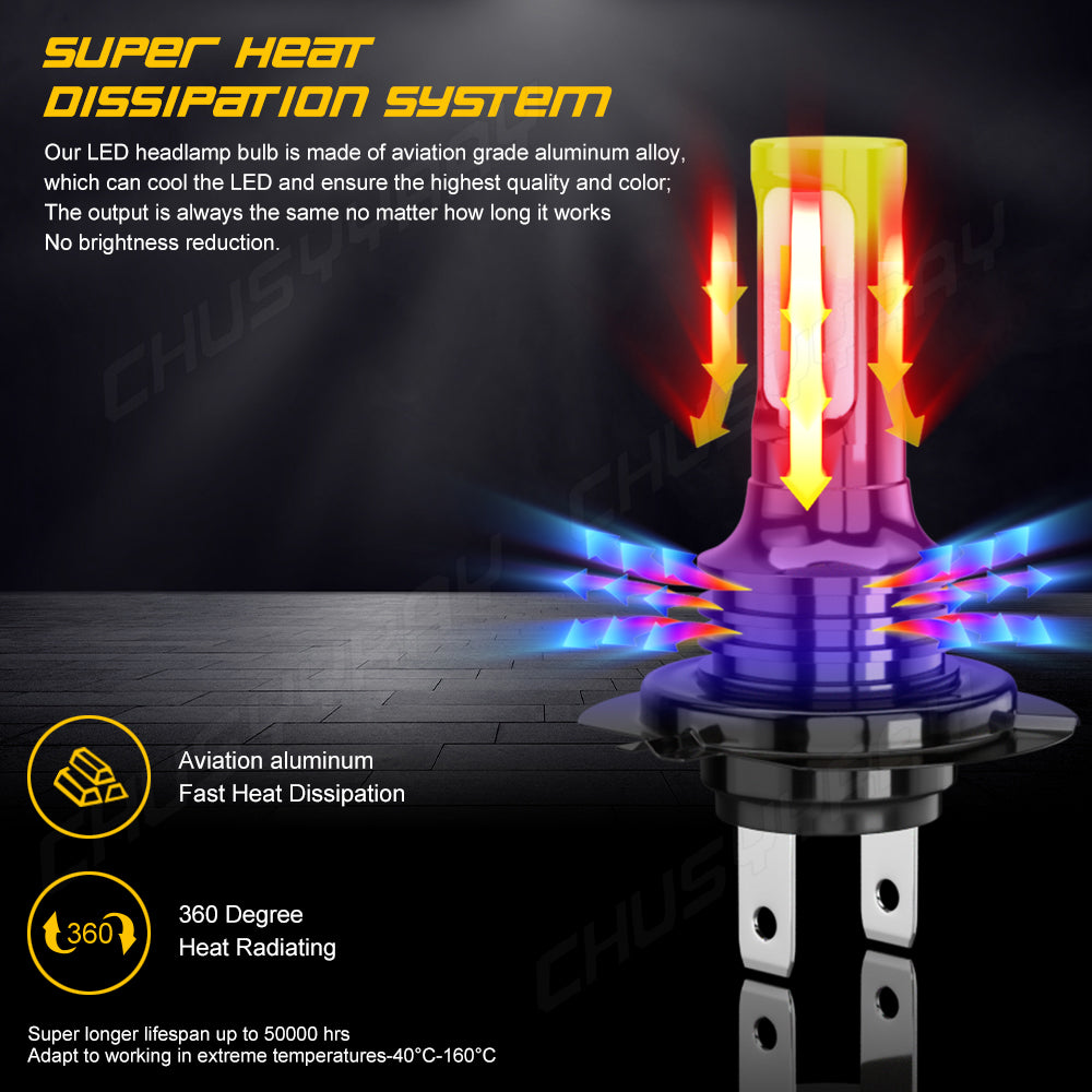 9005 + H7 WHITE LED Bulbs For 2005-2019 Ford F250 F350 F450 Super Duty 4pcs Combo