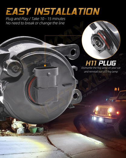 Car Front Bumper LED Fog Lamp Light High Brightness For Ford MK2 MK3 Transit etc