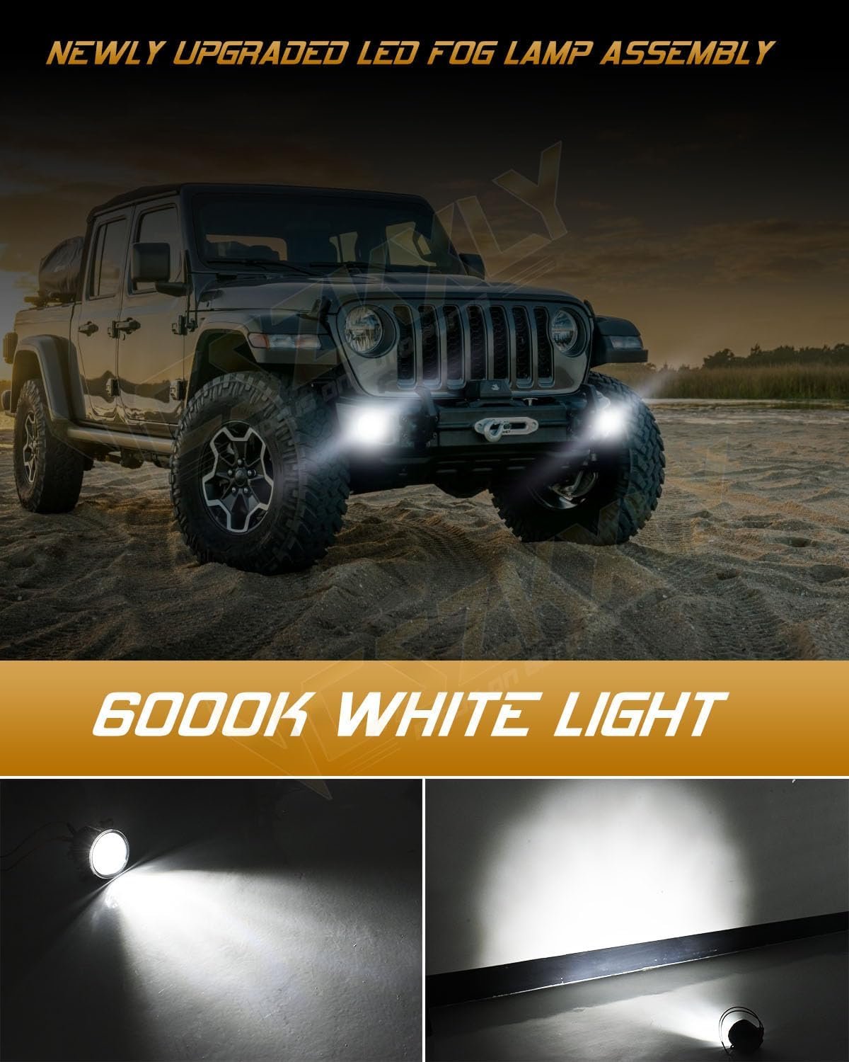 Car Front Bumper LED Fog Lamp Light High Brightness For Ford MK2 MK3 Transit etc