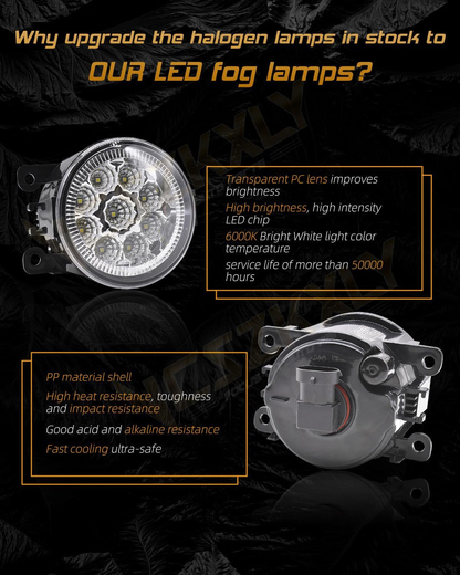 Car Front Bumper LED Fog Lamp Light High Brightness For Ford MK2 MK3 Transit etc