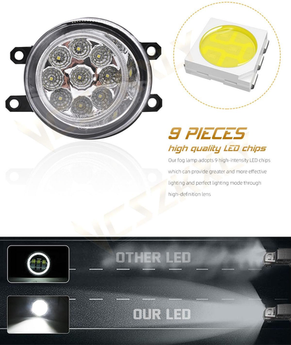 Fog Lights Assembly Compatible for Lexus CT200h 2011 2012 2013 2014 2015 2016 2017, Front Bumper Fog Light Driving Light, 6000K Bright White, Pack of 2