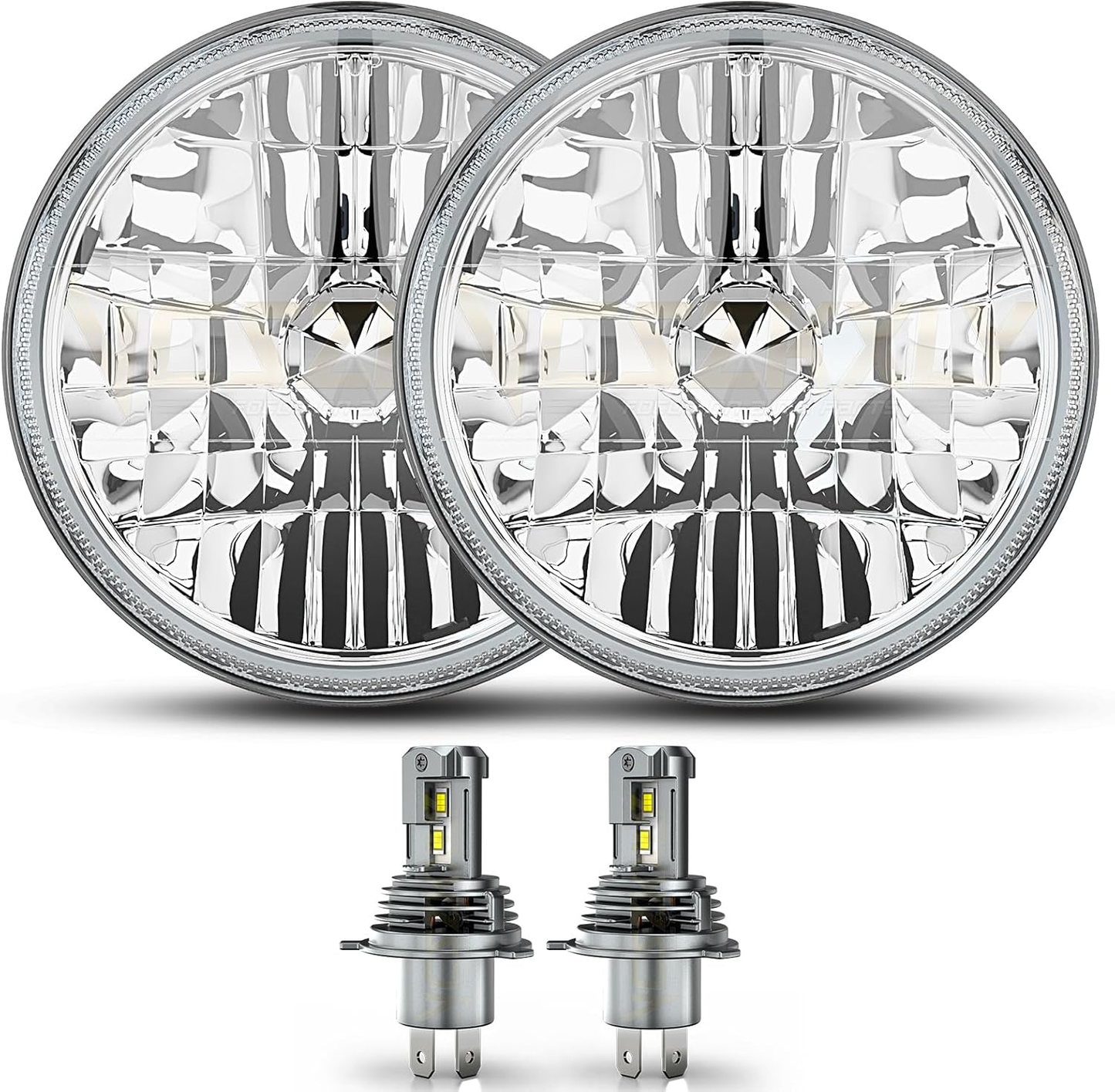 7 Inch Led Headlights Compatible for 1967 1968 1969 1970 1971 1972 1973 1974 1975 1976 1977 1978 1979 1980 1981 Chevy Camaro Headlights High Low Beam, DOT Approved H6024, Pack of 2