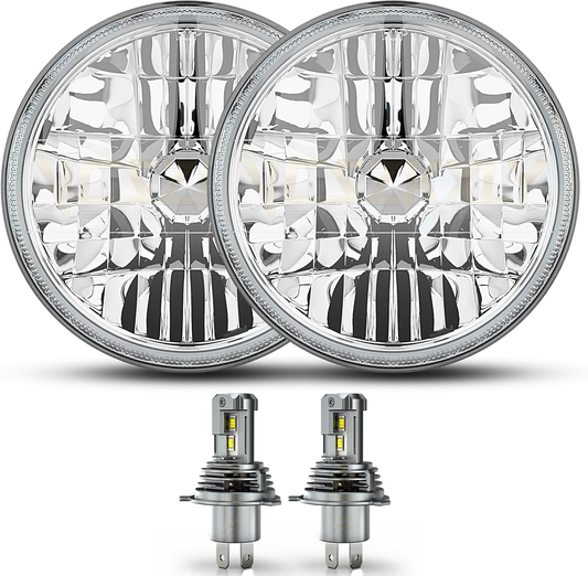 New 7 Inch Led Headlights Compatible for 1969 1970 1971 1972 1973 1974 1975 1976 1977 1978 1979 1980 1981 MG MGB Headlights High Low Beam, DOT Approved H6024, Bright White