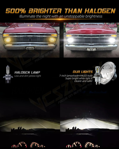 7 Inch Led Headlights Compatible for 1967 1968 1969 1970 1971 1972 1973 1974 1975 1976 1977 1978 1979 1980 1981 Chevy Camaro Headlights High Low Beam, DOT Approved H6024, Pack of 2