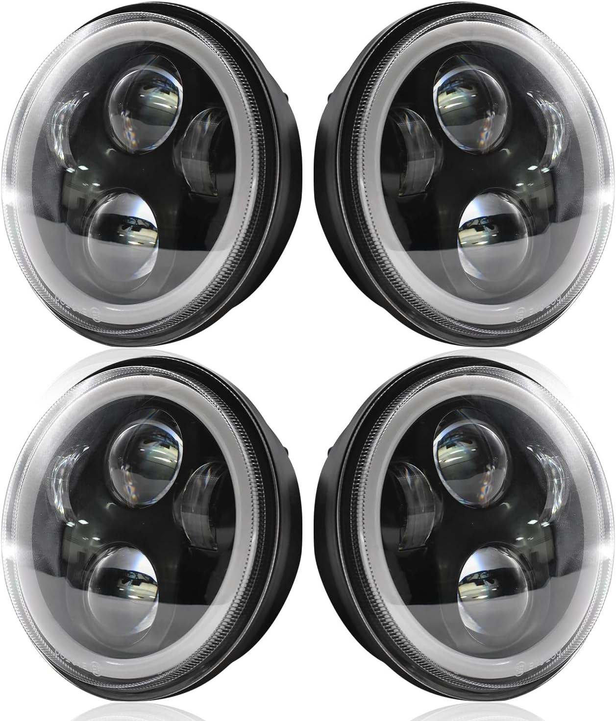 Compatible for 1969 Ford Mustang Headlights, 5 3/4'' 5.75 inch LED Headlight Round, High Low Beam with DRL Turn Signal Lights, DOT Approved, 4-Pack H5001 H5006