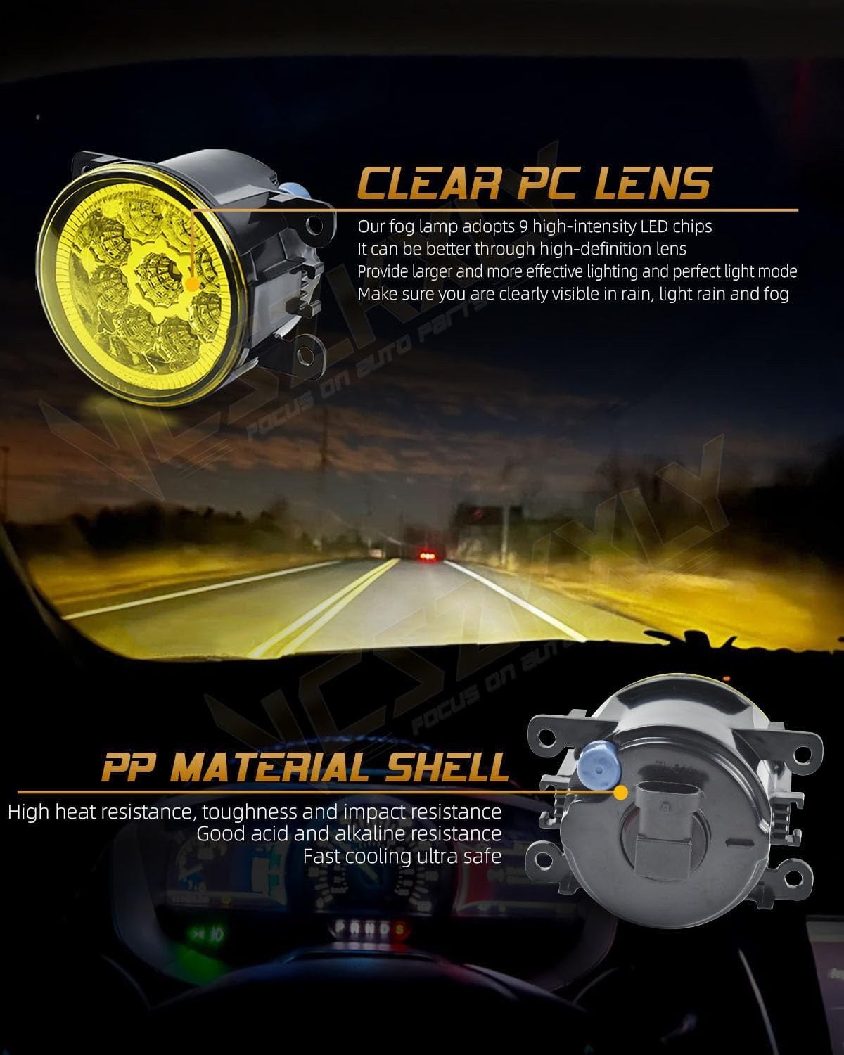 Fog Lights Assembly Compatible for Subaru Impreza Fog Lights 2012 2013 2014 2015 2016 2017 2018, Golden Yellow, 300% Brightness, Pack of 2