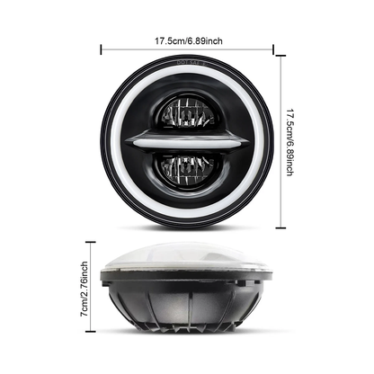 7 Inch Round LED Headlights Compatible with 2003 2004 2005 2006 2007 Jeep Liberty, 80W H6024 DOT Approved, Turn Signals, DRL, High/Low Beam, Black