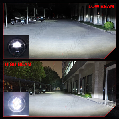 7 Inch Round LED Headlights Compatible with 2003 2004 2005 2006 2007 Jeep Liberty, 80W H6024 DOT Approved, Turn Signals, DRL, High/Low Beam, Black