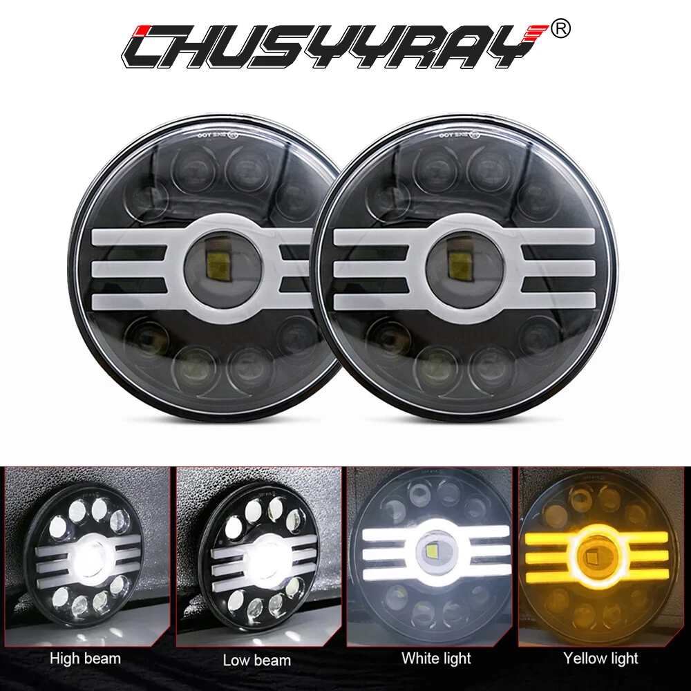 7 inch Round LED Headlights Hi/Lo Beam For GMC C15 C25 C35 Pickup