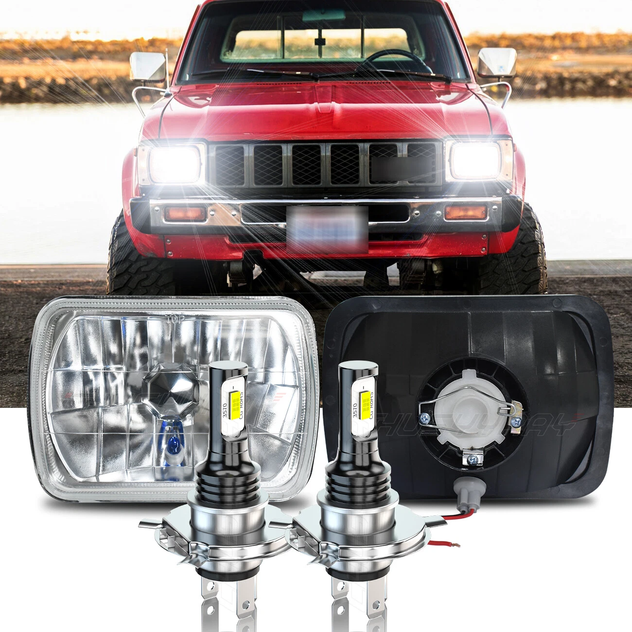 7x6\" LED Headlight Hi-Lo Beam DRL For Toyota Pickup 1982 183 1984 1985 1986 1987 1988 1989 1990 1991 1992 1993 1994 1995 Truck 4Runner